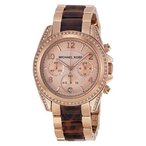 michael kors rose gold and brown watch|rose gold watch with numbers.